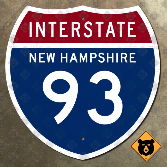 New Hampshire Concord interstate 93 highway route marker 1957 road sign 12x12