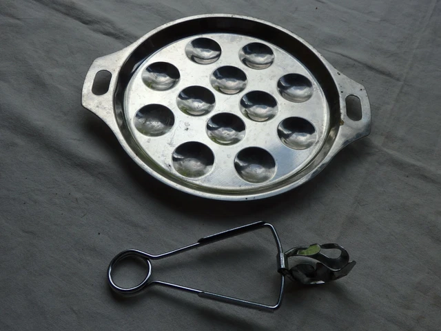 Set Ustensiles à Escargots - 3 Pièces En Acier Inoxydable | Fourchette, Pince Et Plateau à 6 Trous | Pour Service Escargots Français