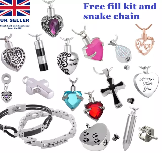 urn Necklace charm Cremation Jewellery Ash Pendant pet cat dog Memorial Funeral
