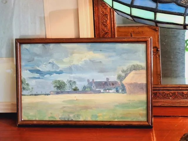 Minature Original Oil on Board,  Norfolk School 1930's, Fred Gray ARCA