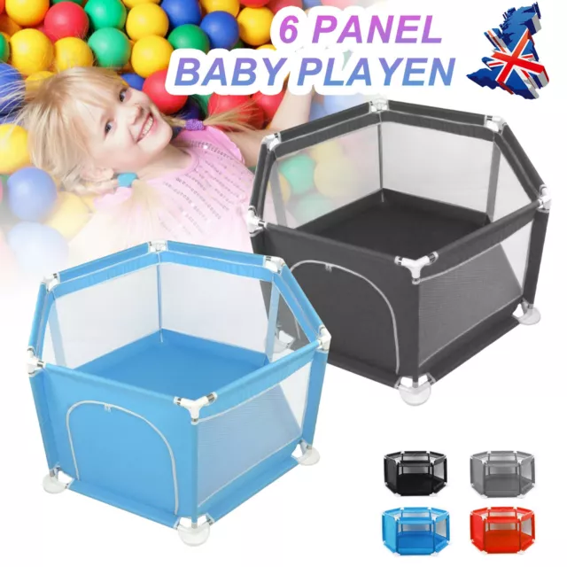 Baby Playpen by Millhouse 6 Sides with Round Zipper Door Play Pen for Toddlers