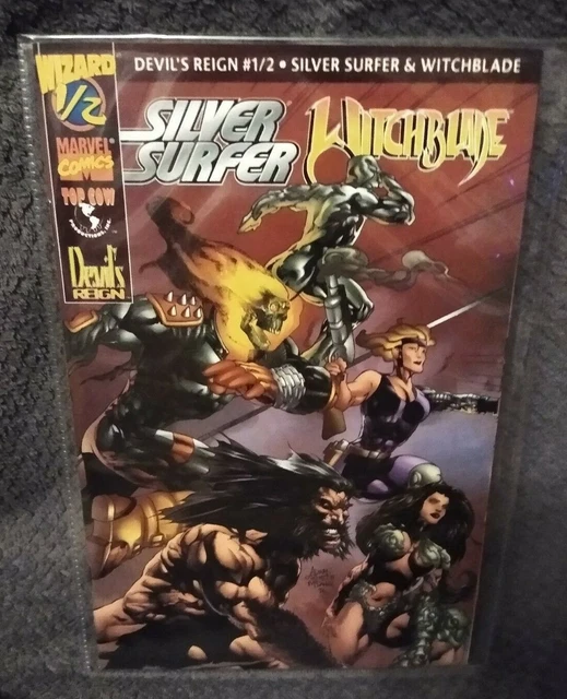 SILVER SURFER/WITCHBLADE : Devil's Reign #1/2 NM Wizard/Top Cow 1997  - w/COA