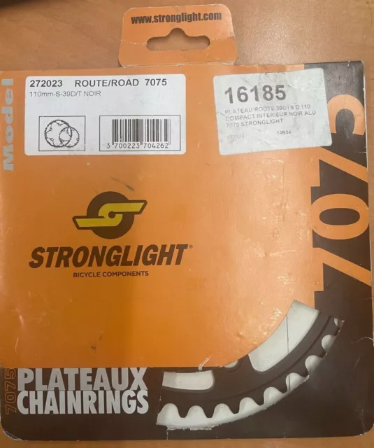 Plateau route  Stronglight 39 DTS  D.110 mm-S-D/T NOIR.