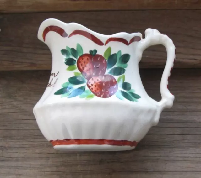 Strawberry Creamer Cream 'tis rich Brown Trim SO12