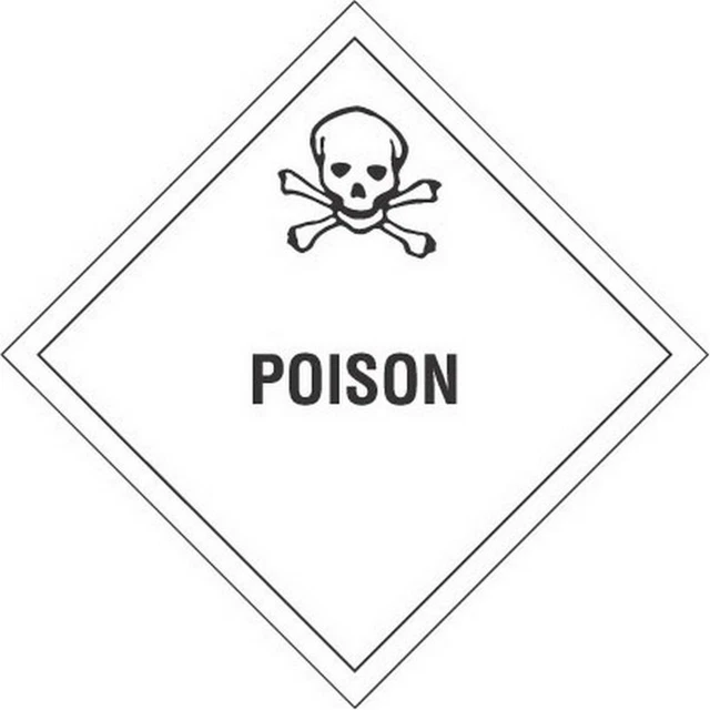 4" x 4" Poison D.O.T. Subsidiary Risk Labels (500 per Roll)