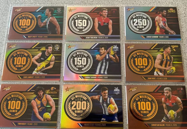 2022 Afl Select Milestone Game Insert Cards - Choose Your Card/S