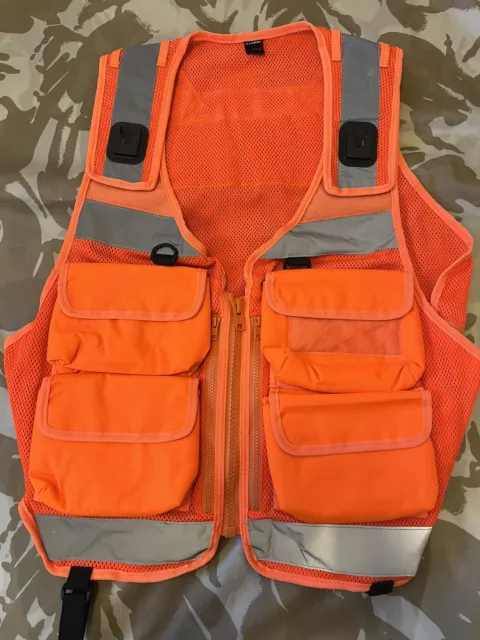 NITON HI VIZ Utility VEST police SECURITY Search & Rescue ORANGE scouts DofE XL