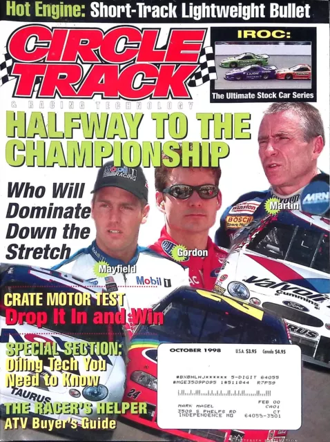 Circle Track Magazine October 1998 Mayfield, Gordon, Martin, IROC Stock Car