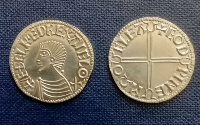 Aethelred II silver penny. Long cross type. PLEASE READ DESCRIPTION.
