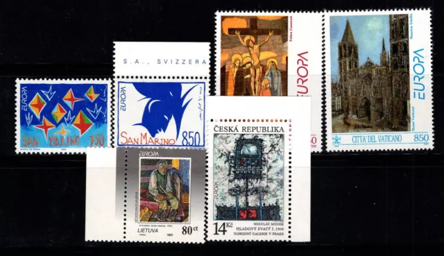 Europa 1993 Postfrisch 100% CEPT, Tschechische Republik, Vatikan, San Marino