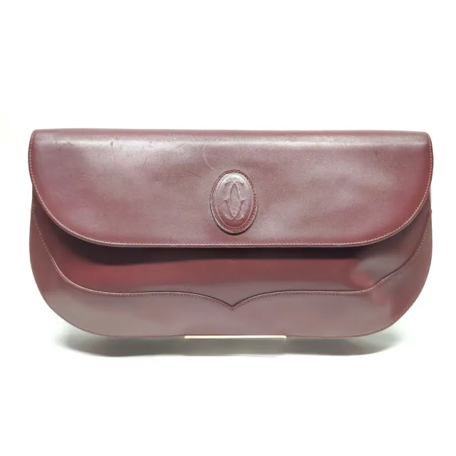 Cartier Clutch Bag  Bordeaux Leather 3540830