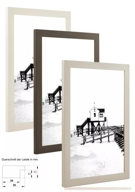 BILDERRAHMEN ALIN MDF Holz Foto Poster Rahmen DIN A1 A0 83 Größen bis