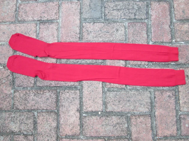 Reenactor Colonial Rev War 18-19Th C Stocking Solid Christmas Red Foot Leg Wear