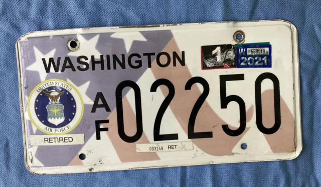 Washington Retired Air Force License Plate AF 02550