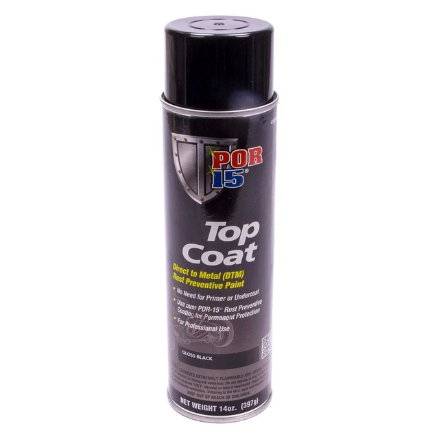 POR-15 45818 14 fl. oz. Gloss Black Aerosol Rust Preventive Paint
