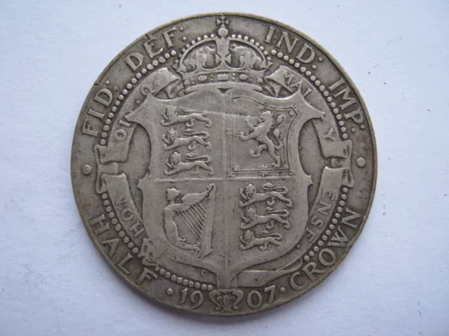 1907 Edward VII silver Halfcrown NF Scarce