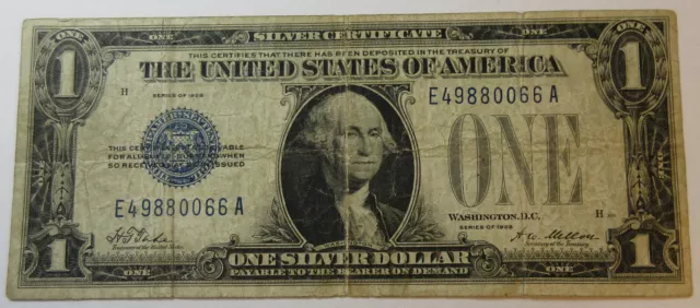 1928 $1 Silver Certificate 'Funny Back' (#622d)