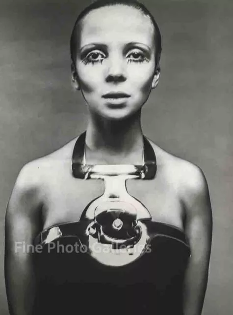 1968 Vintage RICHARD AVEDON Female Fashion Metal Detail Dress Duotone Photo Art