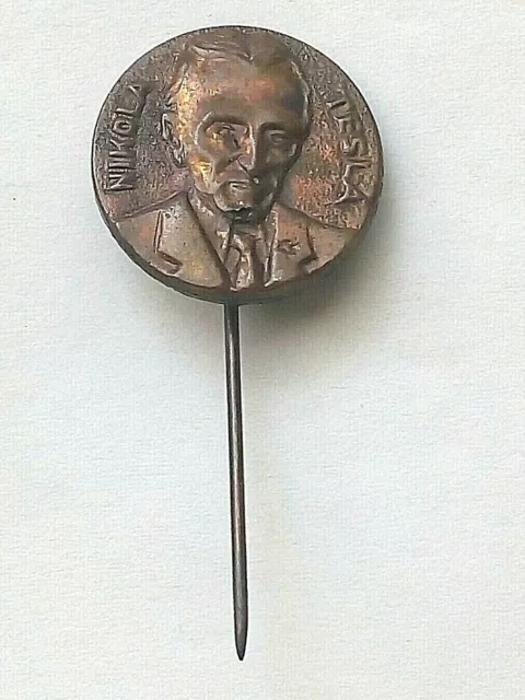 Vintage Stick Pin Badge / Nikola Tesla Scientist 1856-1943