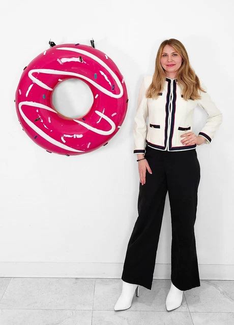Donut Statue Extra Large Sculpture Hanging Donuts Strawberry Indoor & Out 30"