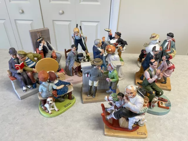 COLLECTION 12 Norman Rockwell Porcelain Figurines Lot Danbury Mint 1980 COMPLETE