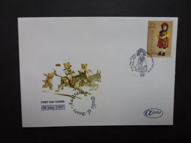 Australia 1997 Alph Fdc- Dolls & Bears- 4