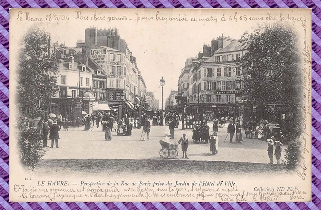 Postcard - LE HAVRE perspective of the rue de Paris