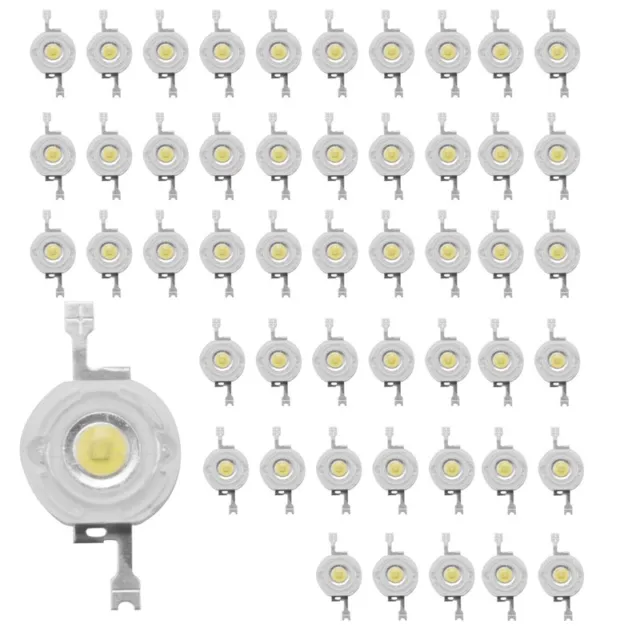 50Pcs 1W Diode Haute Puissance Blanc Froid Led Perles 1 Watt Lampe Puce 3V-1533