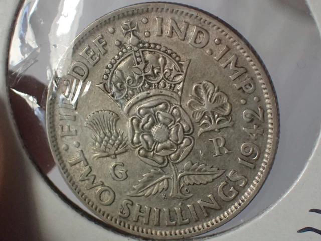 Britian Two Shillings (Florin) 1942  ** SILVER**