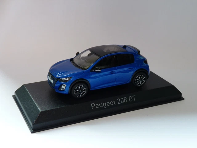 Miniatura Auto Da Collezione Peugeot 208 GT Blu Vertigo 1/43 Norev - Modello In Metallo Con Dettagli Fedeli, 9.5 Cm