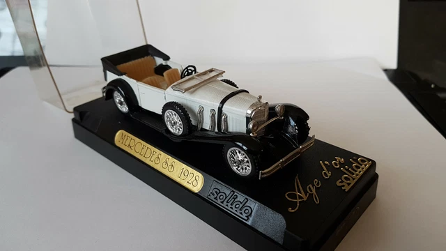 Voiture Miniature Solido Mercedes SS 1928 Rouge - Échelle 1/43, Métal, Occasion (capote à Recoller)