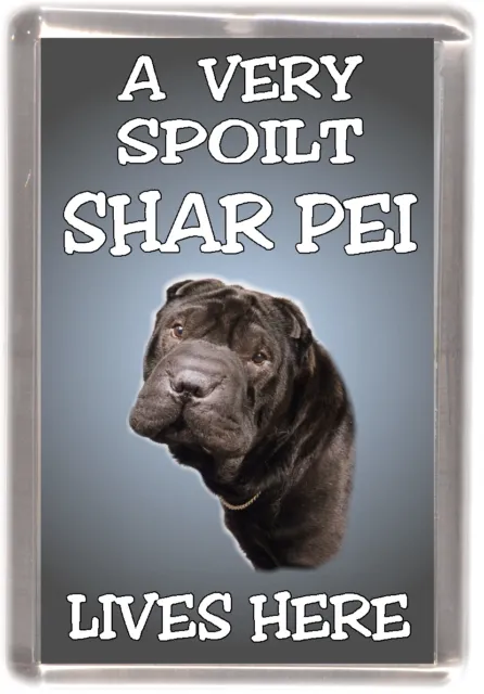 Shar Pei Dog Fridge Magnet  "A VERY SPOILT SHAR PEI LIVES HERE" by Starprint