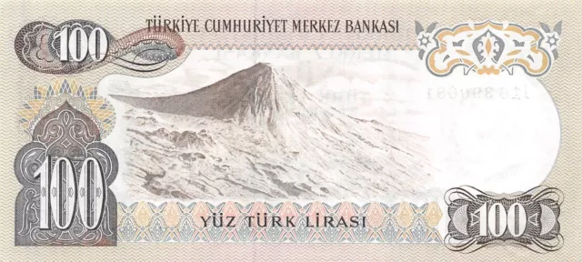 Turkey   100  Lira  ND. 1972  Series  J  Circulated Banknote LA/NY