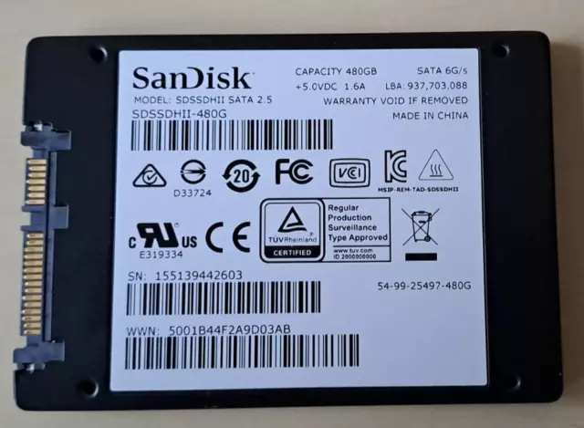 sandisk ultra II ssd 480gb SDSSDHII SATA 2.5 im externen inateck USB 3.0 gehäuse