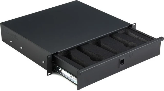 Gator GRW-DRWMIC10 2U Rack Drawer for Wired Microphones Bundle