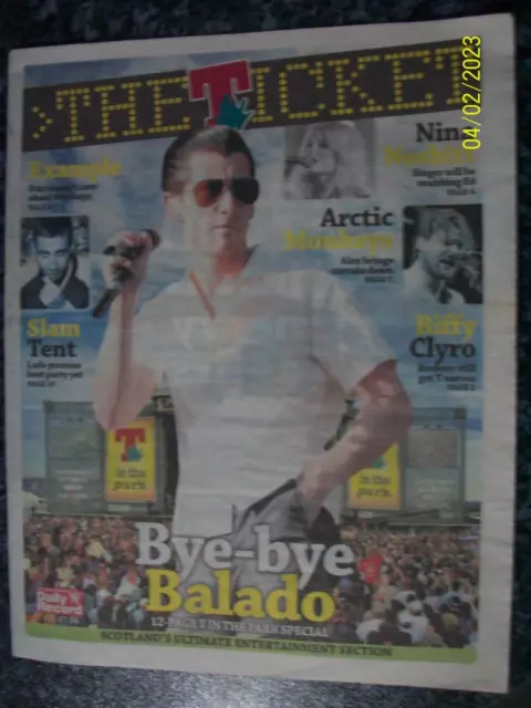 THE TICKET Friday July 11 2014 THE ARCTIC MONKEYS Front Cover Daily Record