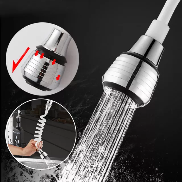 Küche Wasserhahn Extender Langer Schlauch Teleskop Dusche Düse Spüle Zerstäub ⭐ 2