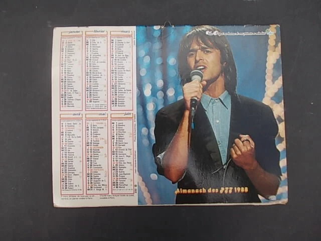 Jean-Jacques Goldman Jeanne Mas rare Calendrier Postes 1988 musique française !