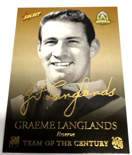 2008 Nrl Centenary Team Of The Century Foil Signature Card Tcfs16 Graeme Langlan