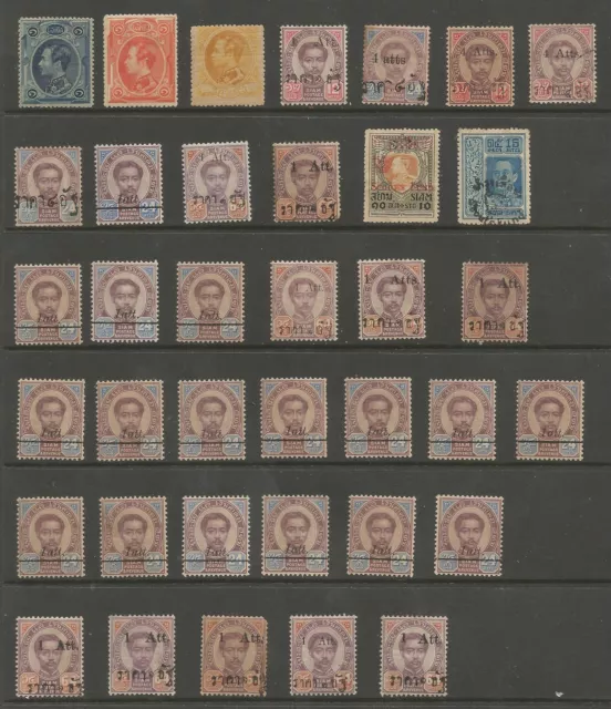Thailand Selection Of 37 Ninteenth Century Stamps Mint Or Unused See Scans