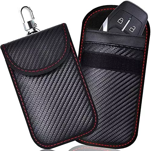 Etui Anti RFID Clé Voiture Signal Blocage Faraday Pochette Sac, Lot de 2 , Étui