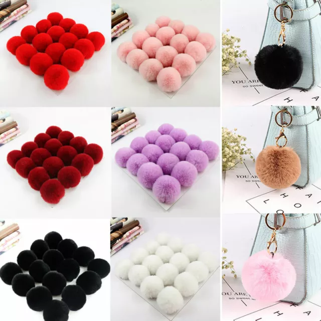 8cm Fluffy Faux Rabbit Fur Pompom Bag Pendant Key Chain Hat Pompon DIY Ball 1PC