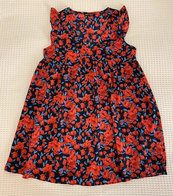 Robe D'été Femme Jersey Noir à Petits Fleurs - Occasion Très Bon état, Taille M