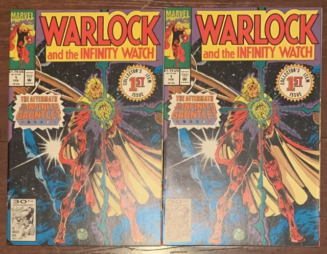WARLOCK AND THE INFINITY WATCH #1 VF/NM 1992 Adam Warlock MCU MARVEL X 2 COPIES