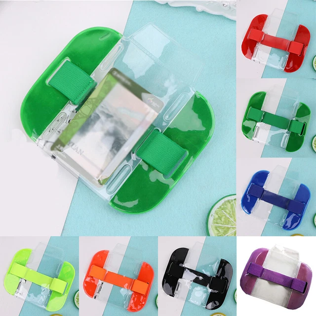 Elastic Arm Band ID Badge Holder Photo Armband Credit Card Case Card Bag