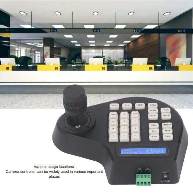 PTZ Pan Tilt Keyboard Controller Analog Coaxial Dome Camera Controller EU Plug❤