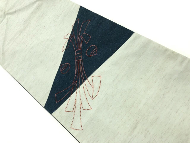 6510657: Japanese Kimono / Antique Fukuro Obi / Sashiko / Kiribame / Noshi