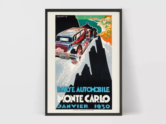 Monte Carlo 1930 Grand Prix - Vintage F1 Poster Retro Wall Art Print.