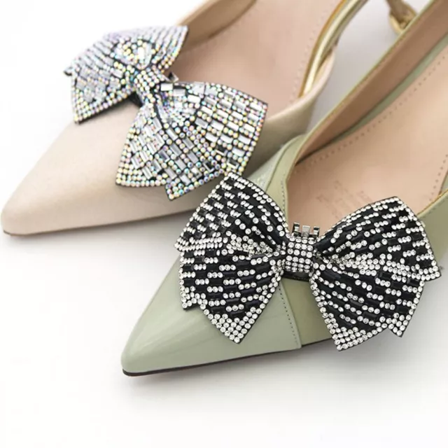 Heels DIY Bow Shoe Clips Crystal Rhinestones Shoe Buckles Shoes Accessories