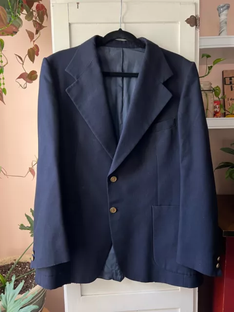 VINTAGE NAVY YVES Saint Laurent and Saks Fifth Avenue Blazer with Gold Buttons $80.00 - PicClick